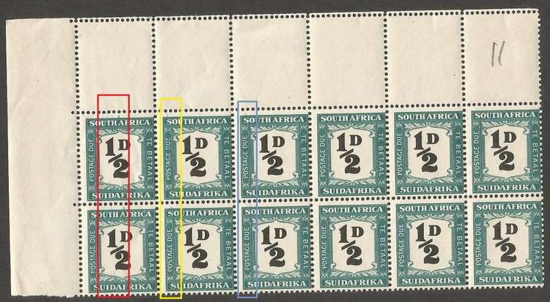 Union of South Africa Postage Dues SACC33 SGD34. Roller flaws