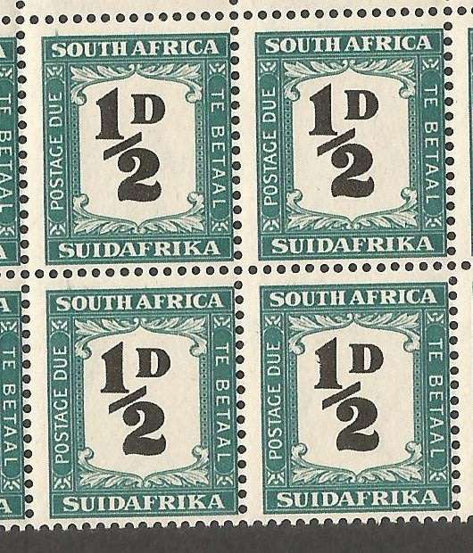 Union of South Africa Postage Dues SACC33 SGD34. Roller flaws