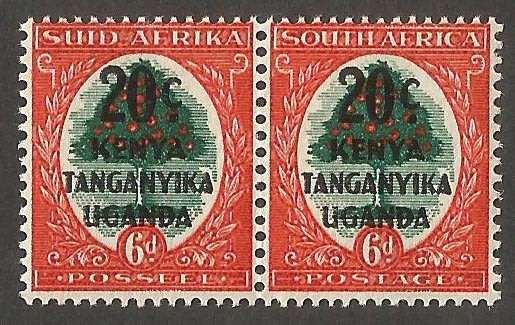 Kenya, Uganda Tanganyika 1941 Overprints Mounted Mint SG151+152