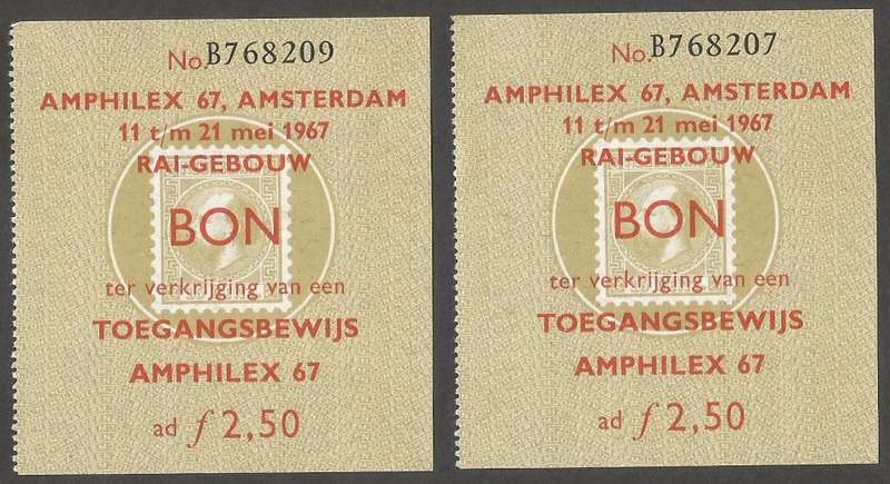 Netherlands Amphilex Exhibition tickets 1967 - MNH-