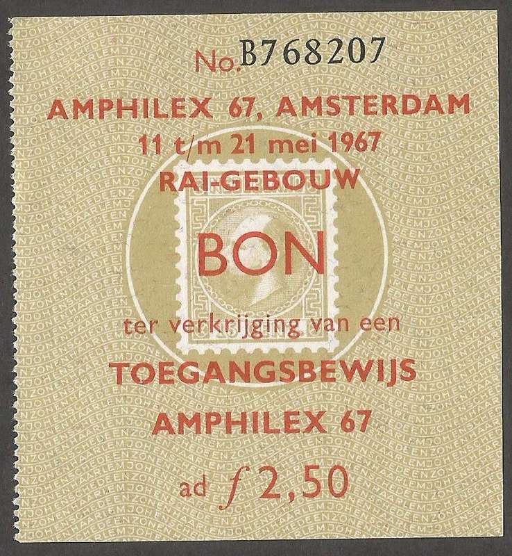 Netherlands Amphilex Exhibition tickets 1967 - MNH-