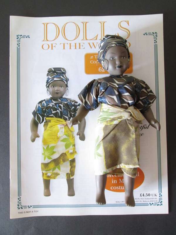Dolls of The World- No 62- Porcelain Doll- Mali Costume + Collector`s Guide