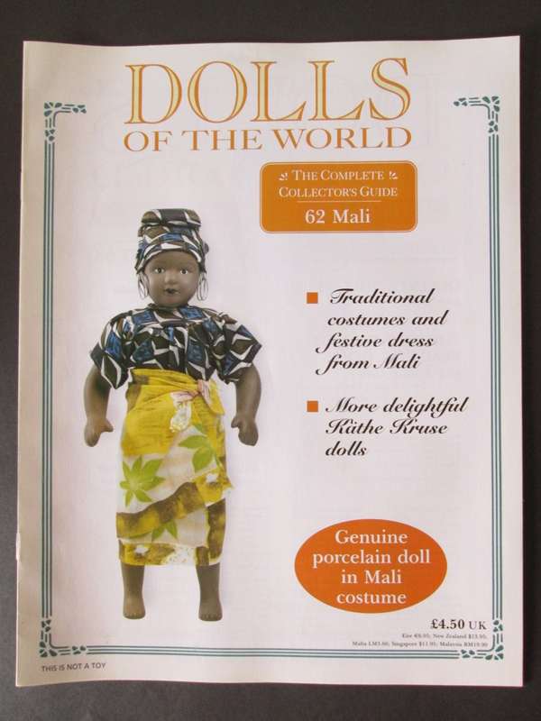 Dolls of The World- No 62- Porcelain Doll- Mali Costume + Collector`s Guide