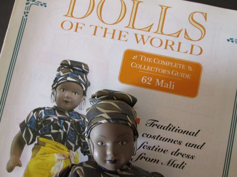 Dolls of The World- No 62- Porcelain Doll- Mali Costume + Collector`s Guide