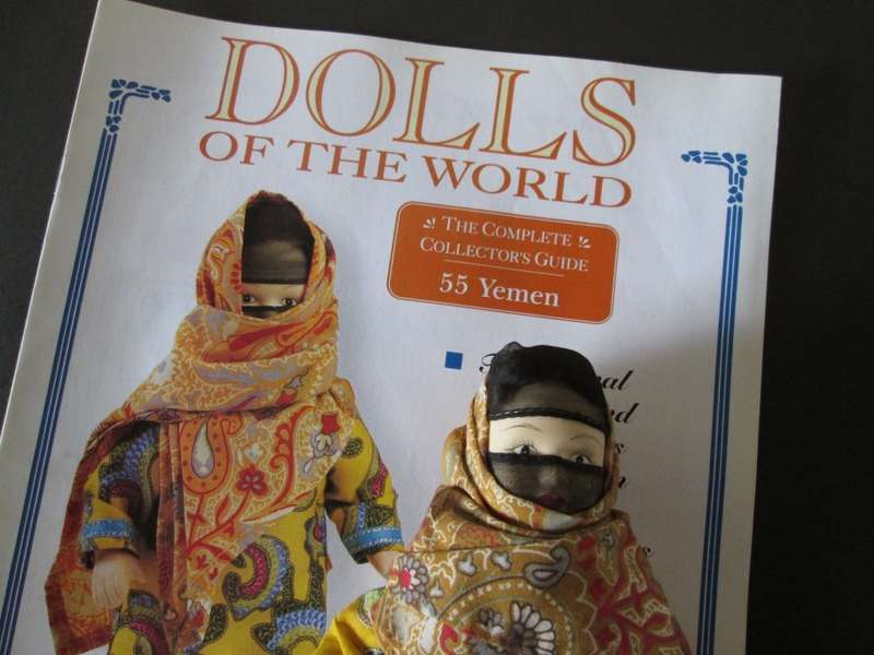 Dolls of The World- No 55- Porcelain Doll- Yemen- Yemeni Costume + Collector`s Guide