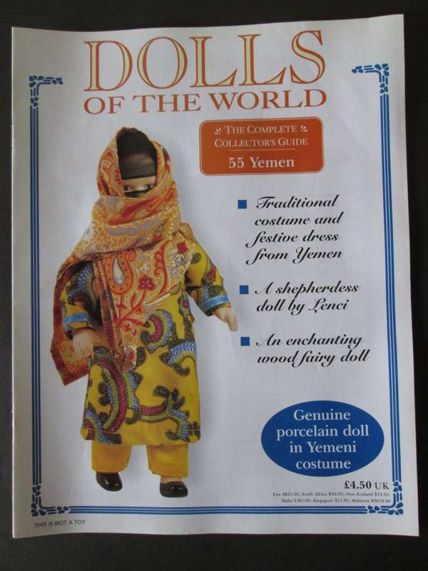 Dolls of The World- No 55- Porcelain Doll- Yemen- Yemeni Costume + Collector`s Guide