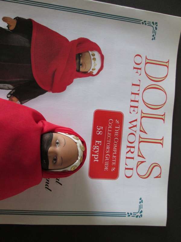Dolls of The World- No 58- Porcelain Doll- Egypt- Egyptian Costume + Collector`s Guide