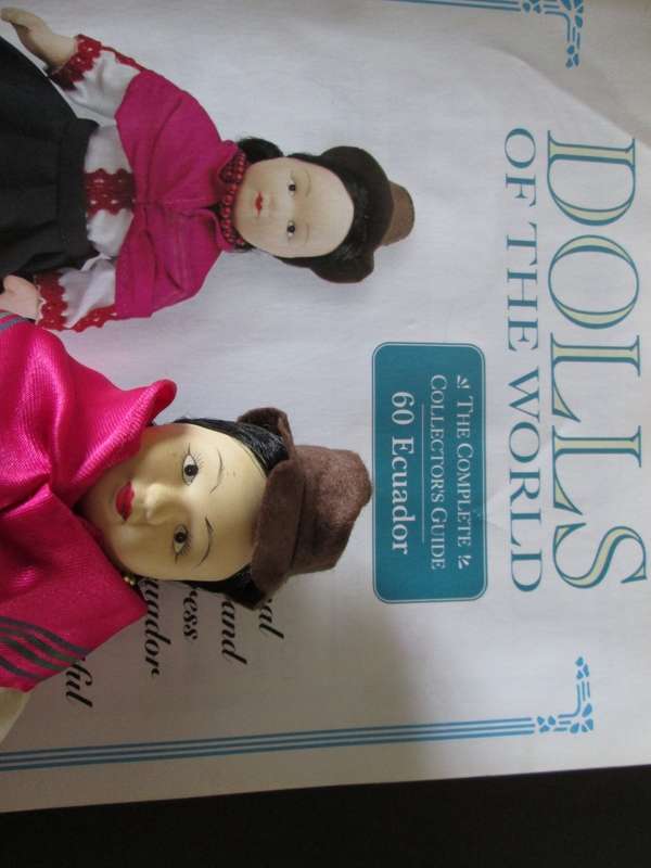 Dolls of The World- No 60- Porcelain Doll- Ecuador- Ecuadorian Costume + Collector's Guide