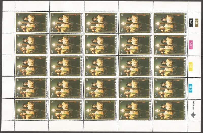 South Africa Full sheet. SACC507 50th Anniv of the Voortrekker Movement