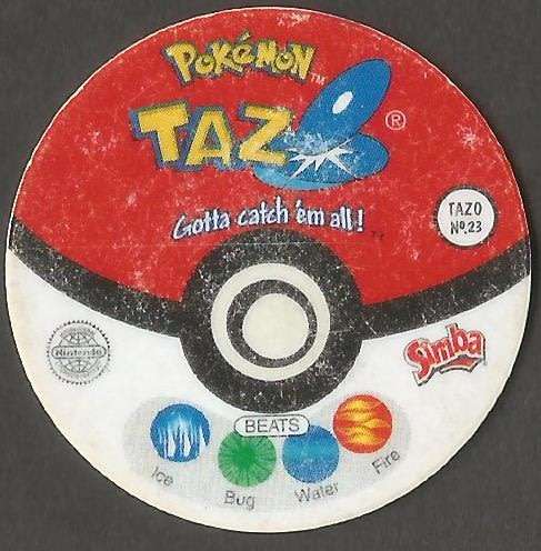 1996- Simba- Pokemon- Tazo- No 23 - 140 Kabuto- Power- Rock- Collectable- Used