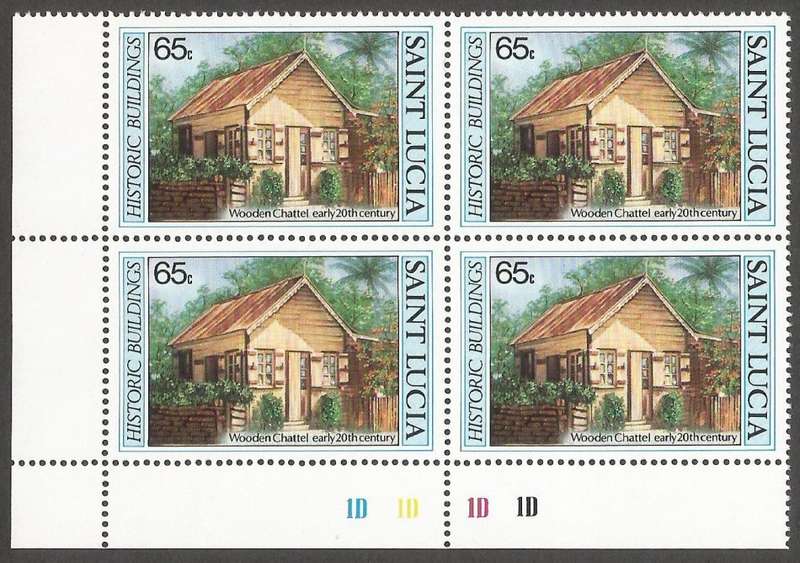 St. Lucia 1984 Historic Buildings MNH Control Blocks