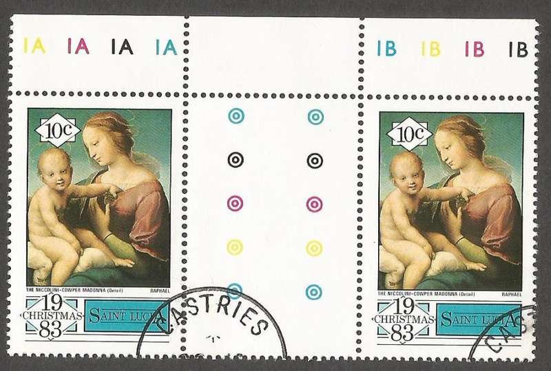 St. Lucia 1983 Christmas MNH Gutter CTO