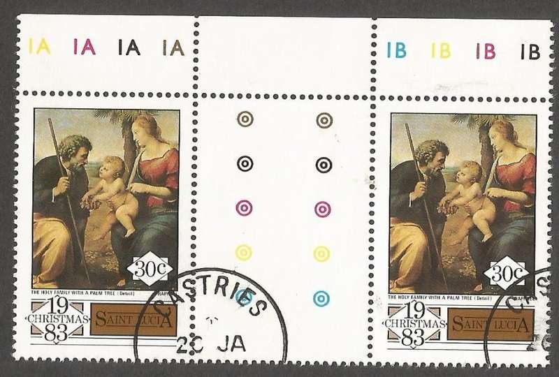 St. Lucia 1983 Christmas MNH Gutter CTO