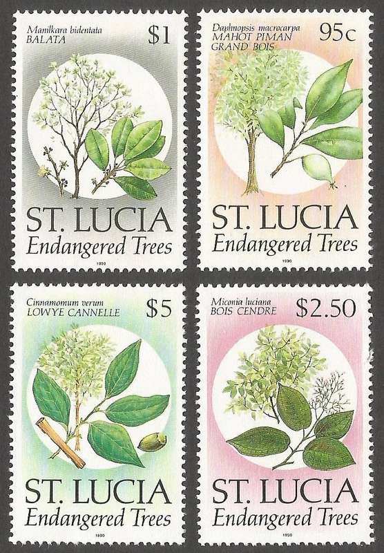 St. Lucia 1990 - Trees- MNH