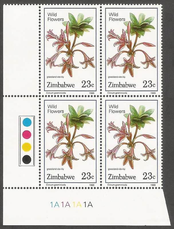 Zimbabwe 1989 Wild Flowers Control Blocks
