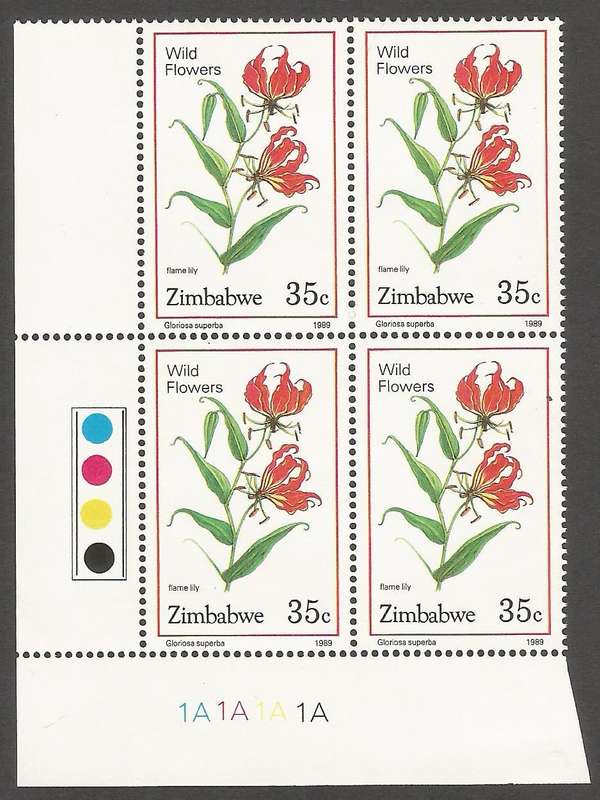 Zimbabwe 1989 Wild Flowers Control Blocks