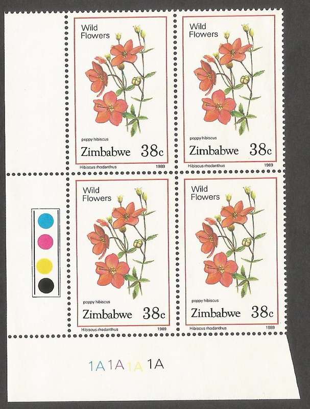 Zimbabwe 1989 Wild Flowers Control Blocks