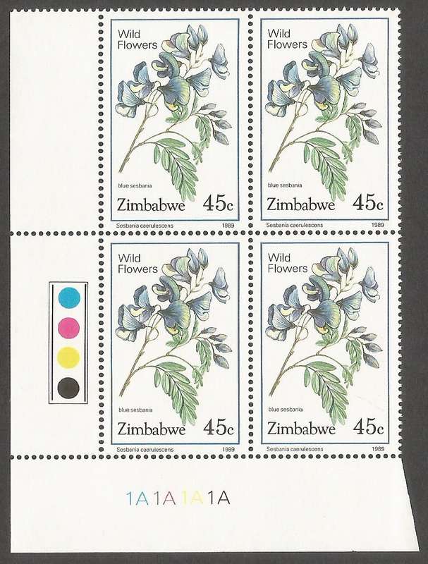Zimbabwe 1989 Wild Flowers Control Blocks