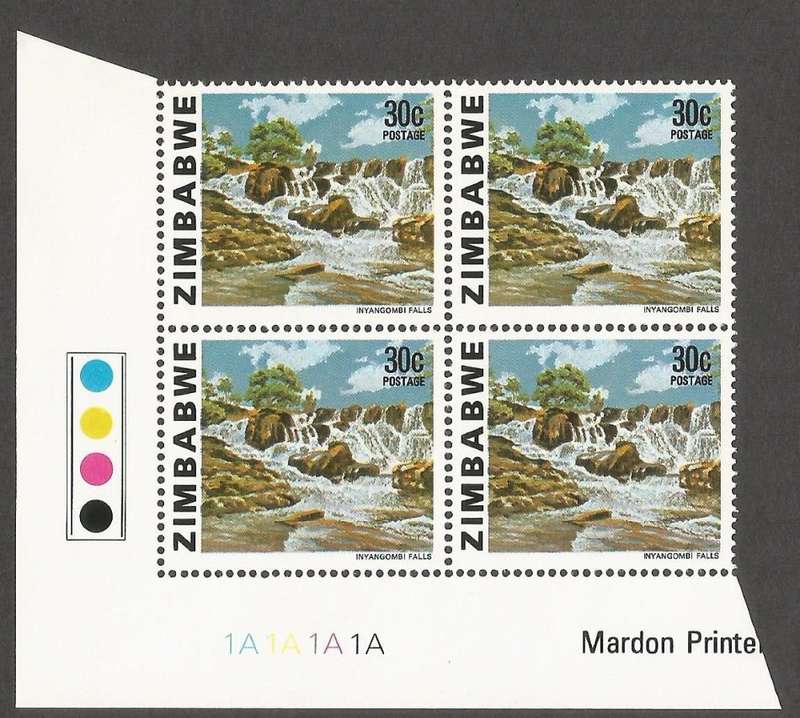 Zimbabwe 1980 1st Definitive series Control blocks 1A