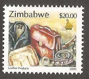 Zimbabwe- 2000 - Leather Products- $20.00- MNH- Thematic- Leather Products