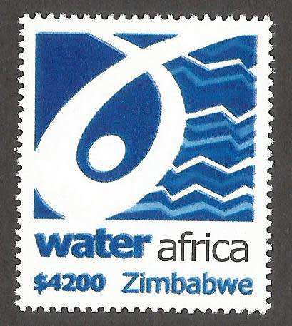Zimbabwe- Water Africa- $4200- MNH- Thematic- Water- Variety- Shifted Blue