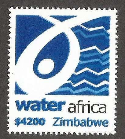 Zimbabwe- Water Africa- $4200- MNH- Thematic- Water- Variety- Shifted Blue
