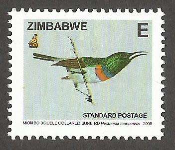 Zimbabwe-2005- Miombo Double Collared Sunbird- `E` Standard Postage- MNH- Thematic- Birds
