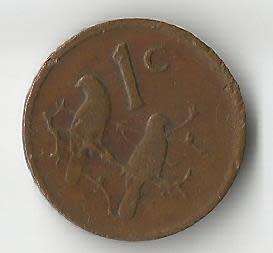 Coins - Republic of South Africa- 1976- 1c- Numismatics- Circulated