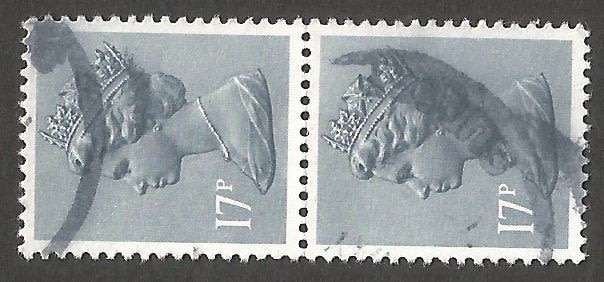 GB Machin - Used- Cancel- Postmark- Post Mark- Pair