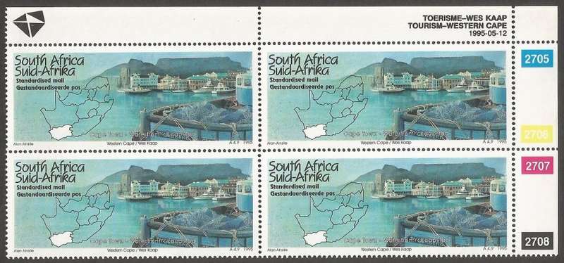 Republic of South Africa - 1995- Tourism-Western Cape- Block of 4 Stamps- MNH