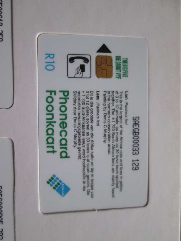 1993- Telkom Phonecards- The Big Five Presentation Pack - R10 Cards-  Vintage-Collectable
