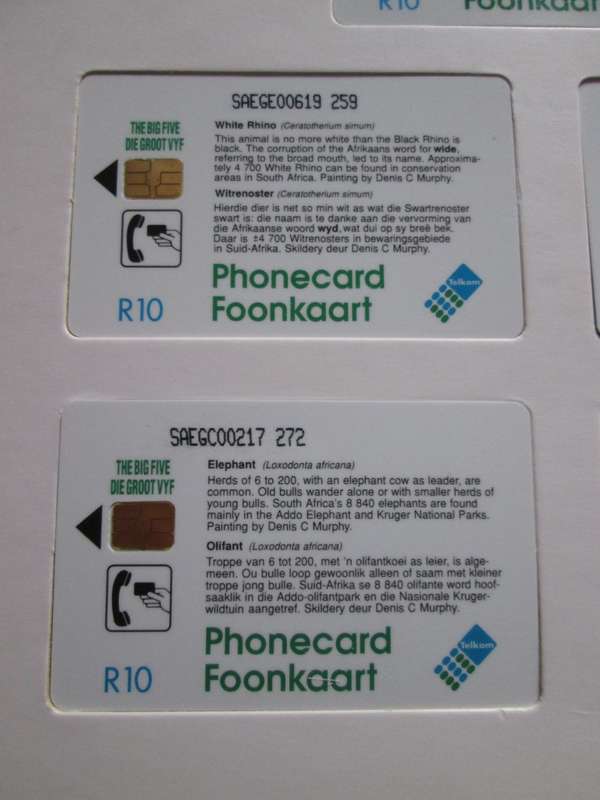 1993- Telkom Phonecards- The Big Five Presentation Pack - R10 Cards-  Vintage-Collectable