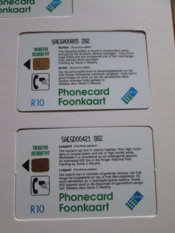 1993- Telkom Phonecards- The Big Five Presentation Pack - R10 Cards-  Vintage-Collectable