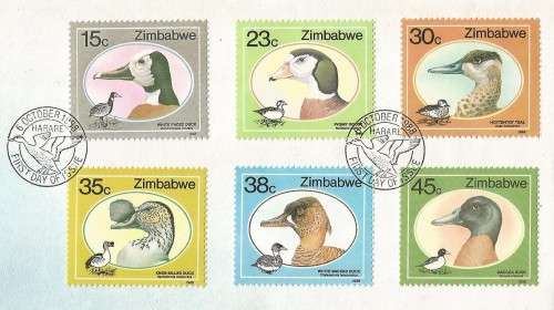 Zimbabwe- Ducks of Zimbabwe - 1988- FDC- Used- Cancel- Post Mark- Postmark
