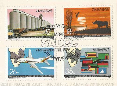 6th Anniversary Southern African Development co-ordination conference SADCC Zimbabwe 1986 FDC Used