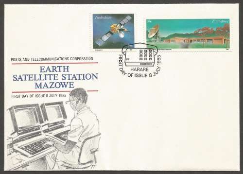 Earth Satellite Station Mazowe- Zimbabwe-1985 - FDC - Used- Cancel- Postmark- Post Mark