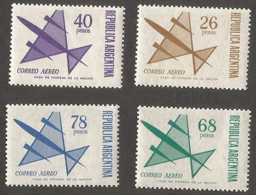 Argentina 1967 Airmail - Airplane - Set- Singles- MNH- Un-used