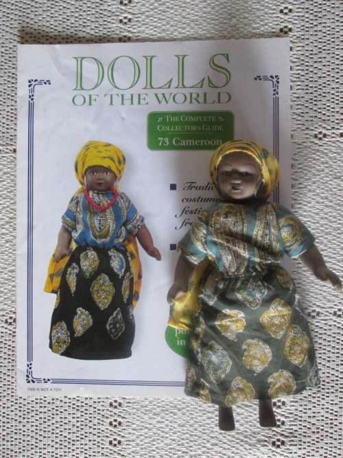 Dolls of The World- No 73 - Porcelain Doll- Cameroon- Cameroon Costume + Collector`s Guide