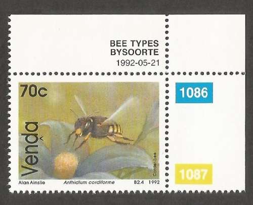 Venda - 1992 SACC239 Bees - MNH- Single Stamp- Thematic - Insect - Invertebrates