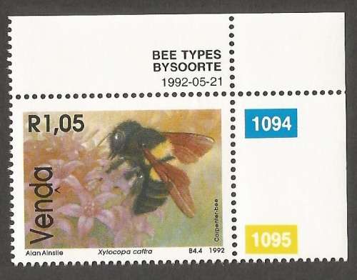 Venda - 1992 SACC241 Bees - MNH- Single Stamp- Thematic - Insect - Invertebrates