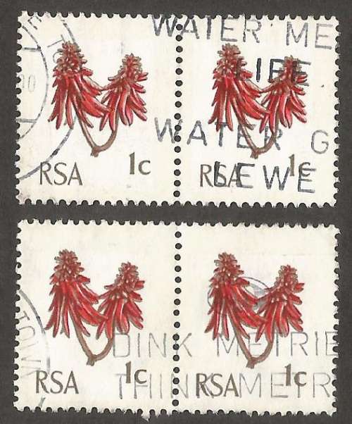 Republic of South Africa grouping of 1d Coral Trees, Redrawn, Unchecked. Sold as is