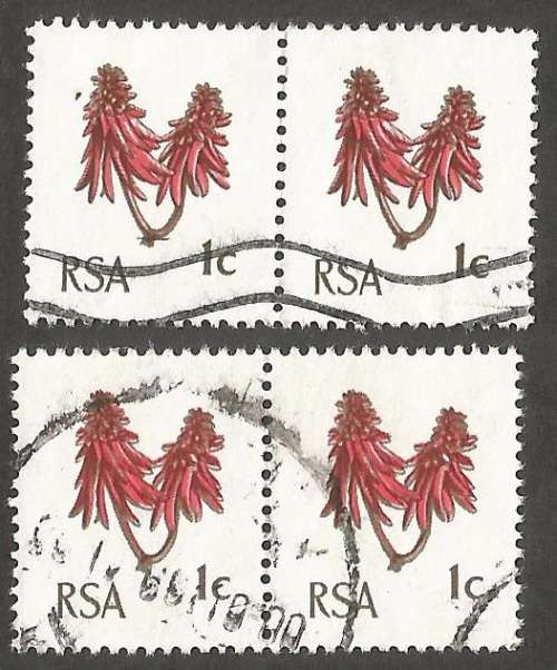Republic of South Africa grouping of 1d Coral Trees, Unchecked. Sold as is