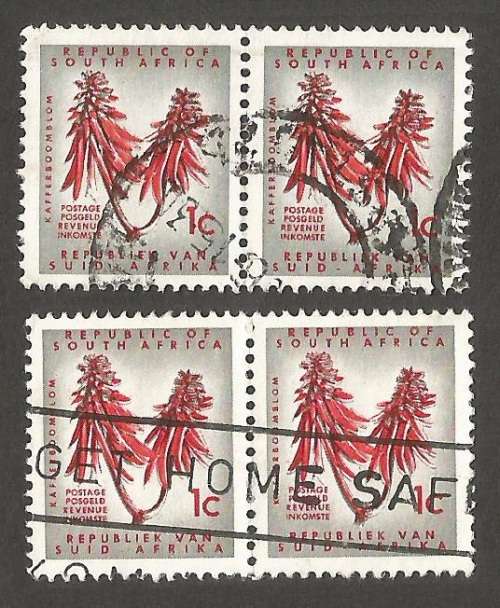 Republic of South Africa grouping of 1d Coral Trees, Unchecked. Sold as is