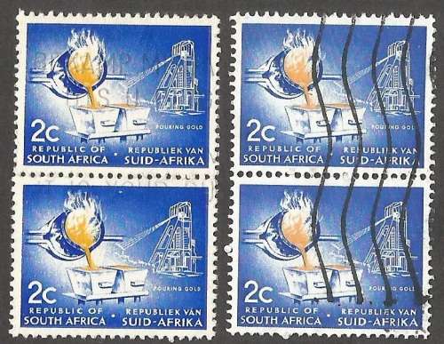 Republic of South Africa Grouping of 1st Definitive 2c Pouring Gold.