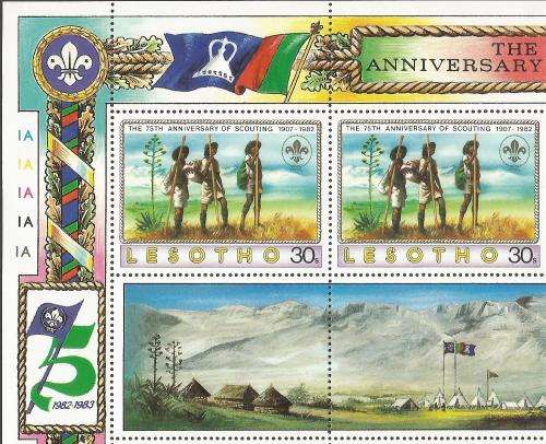 Lesotho SG475 1982 Boy Scouts Gutter pairs