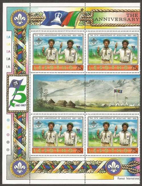 Lesotho SG478 1982 Boy Scouts Gutter pairs
