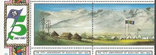 Lesotho SG478 1982 Boy Scouts Gutter pairs