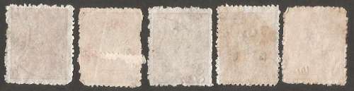 Indian Feudatory States: Travancore. x 5 Overprint Varieties