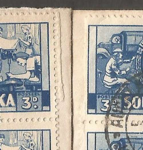 Union of SA SACC90 3d x2 1941 Aug 1. Large war FDC. Pvt Covers. Missing part on other FDC