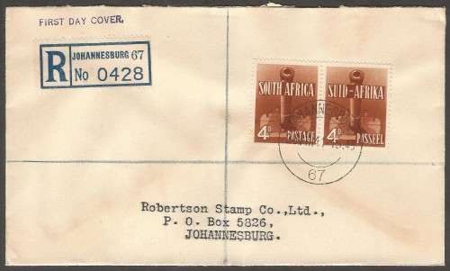 Union of SA SACC91 4d 1941 20 August Large war FDC